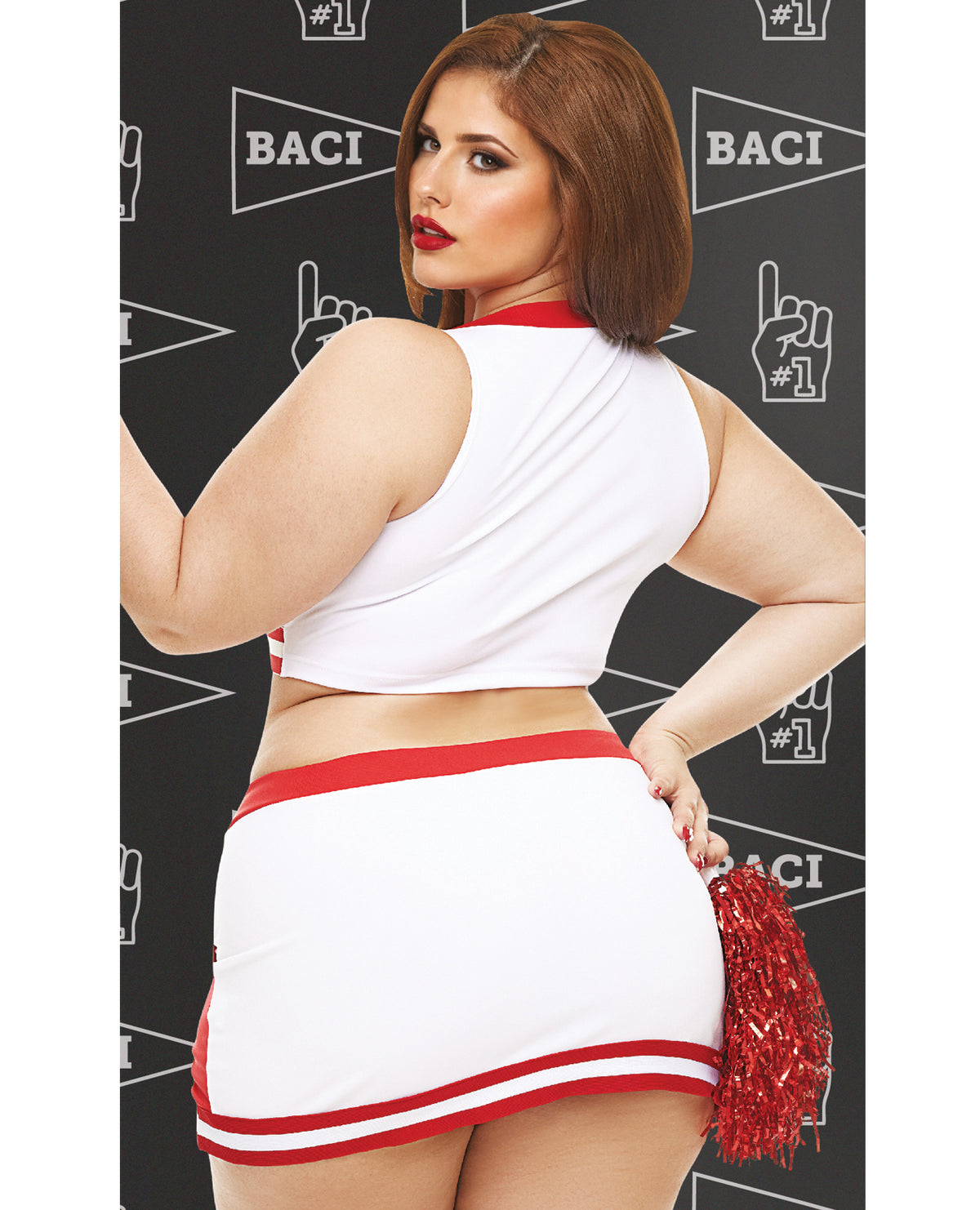Dreams by Baci Lingerie Gameday Hottie 4-pc Set - White/Red QN by Dreams by Baci Lingerie