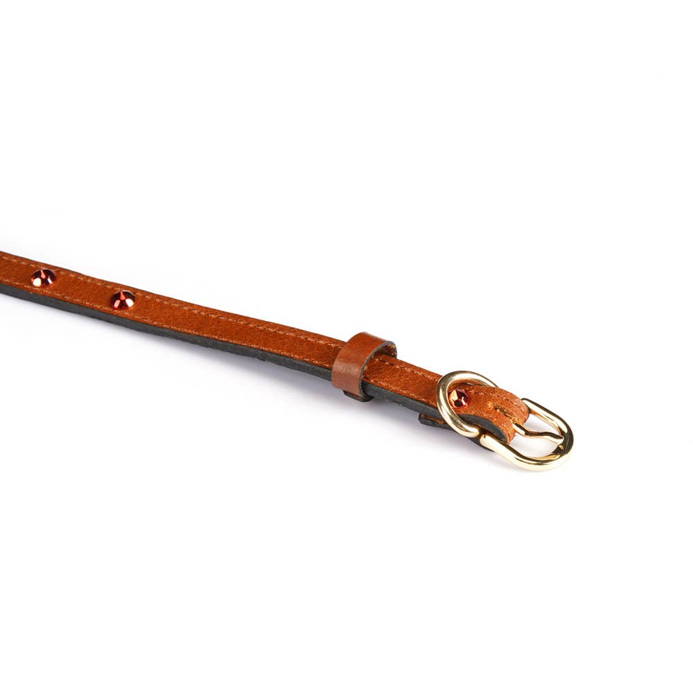 0.4" Wide Luxury Leather O-Ring Choker with Rivets