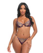 Loretta Floral Embroidered Unlined Underwire Bra & Panty w/Rhinestone Detail - Burgundy SM by Oh La La Cheri
