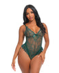 Valentine Soft Cup Lace Teddy w/Bow Details - Green LG by Oh La La Cheri