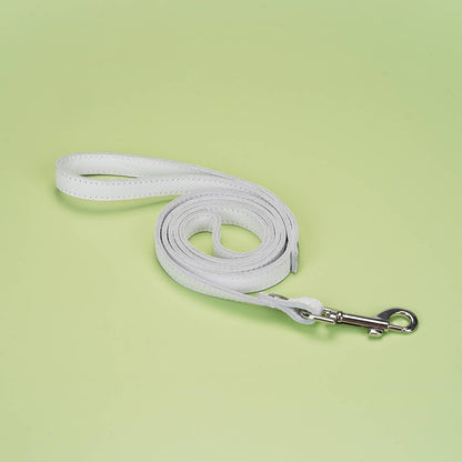 Liebe Seele- Fuji White -Cow Leather Collar and Leash