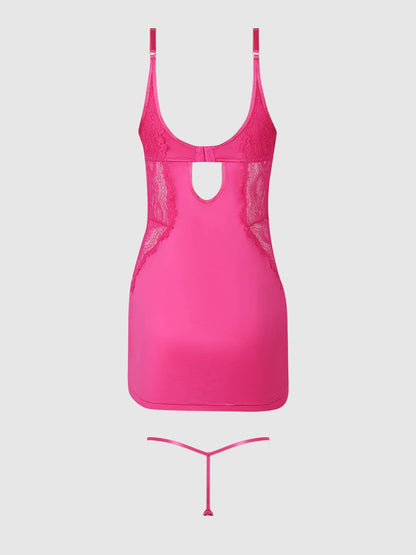 ISSADORA OILSLICK & LACE UNDERWIRE CHEMISE SET by House of Desire