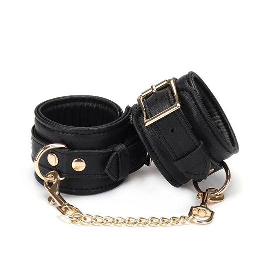 Liebe Seele- Dark Secret -Leather Handcuffs with Gold Hardware
