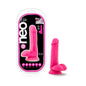 Neo Elite 6 in. Silicone Dual Density Dildo with Balls Neon Pink by Blush