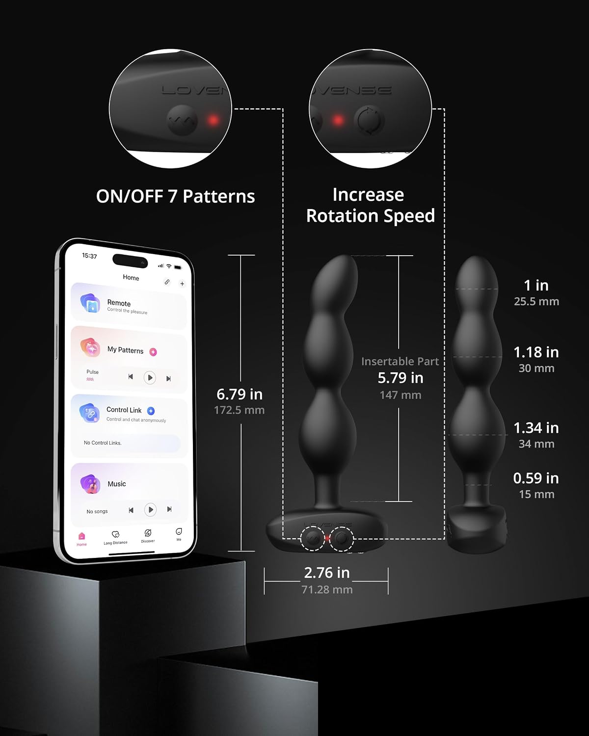 Lovense Ridge Vibrating and Rotating Anal Beads by Lovense