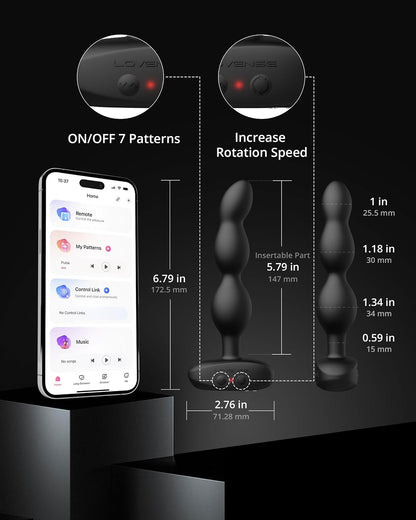 Lovense Ridge Vibrating and Rotating Anal Beads by Lovense