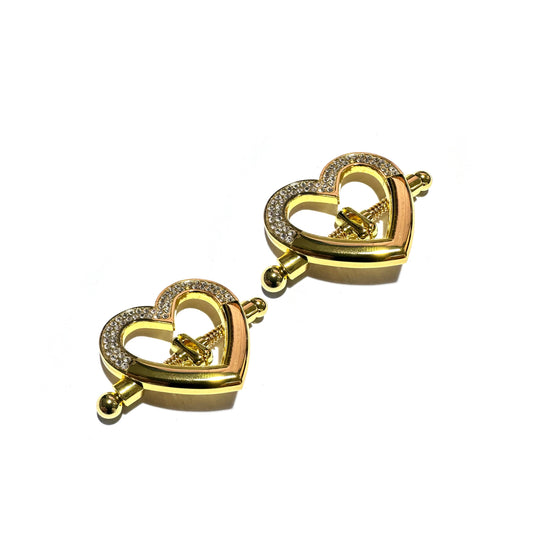 Liebe Seele- Heart-shaped Nipple Clamps with Rhinestones