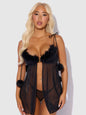 MARILYN MARABOU & MESH BABYDOLL & G-STRING SET