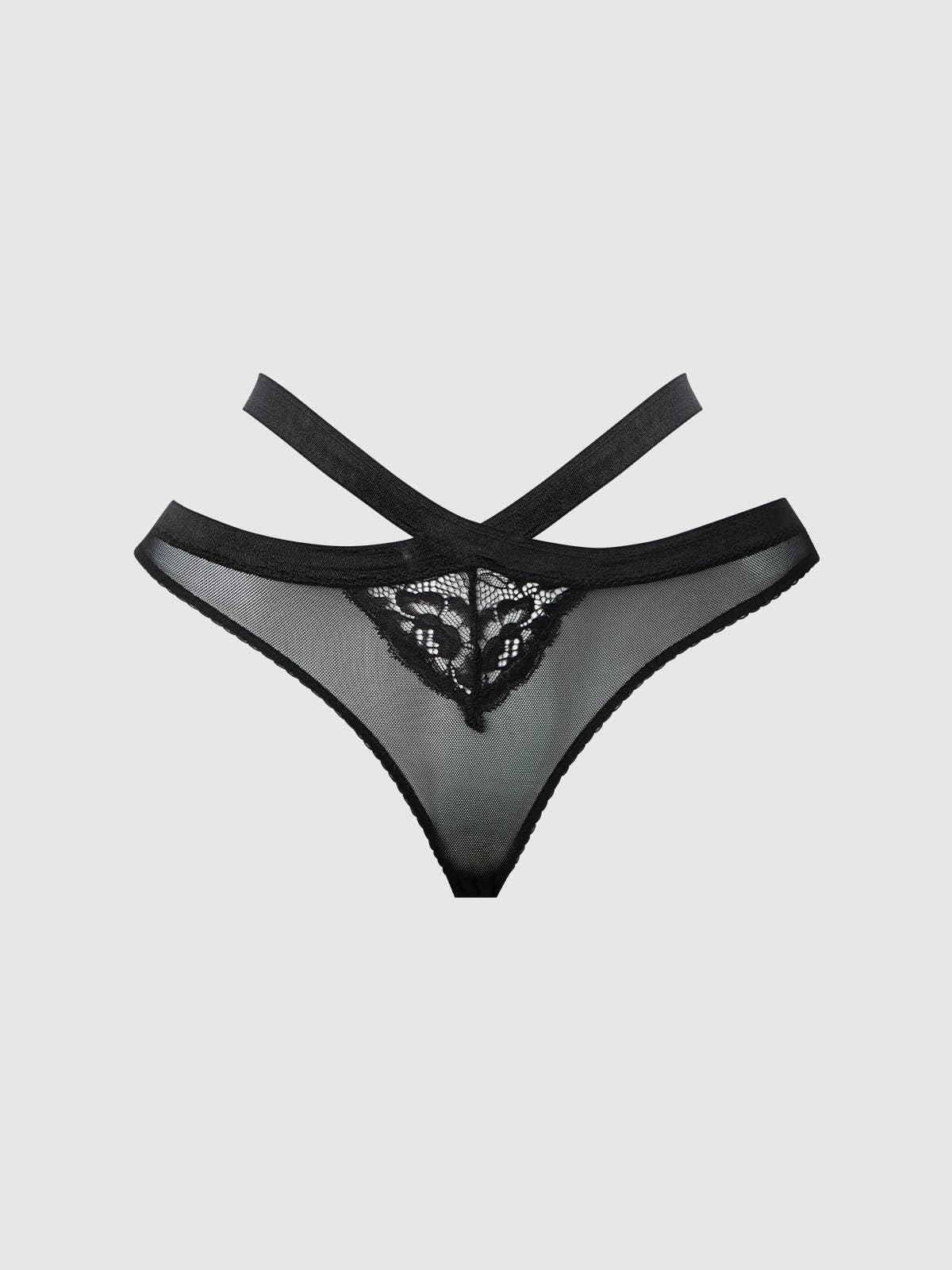 NATASHA LACE & MESH STRAPPY HIPSTER