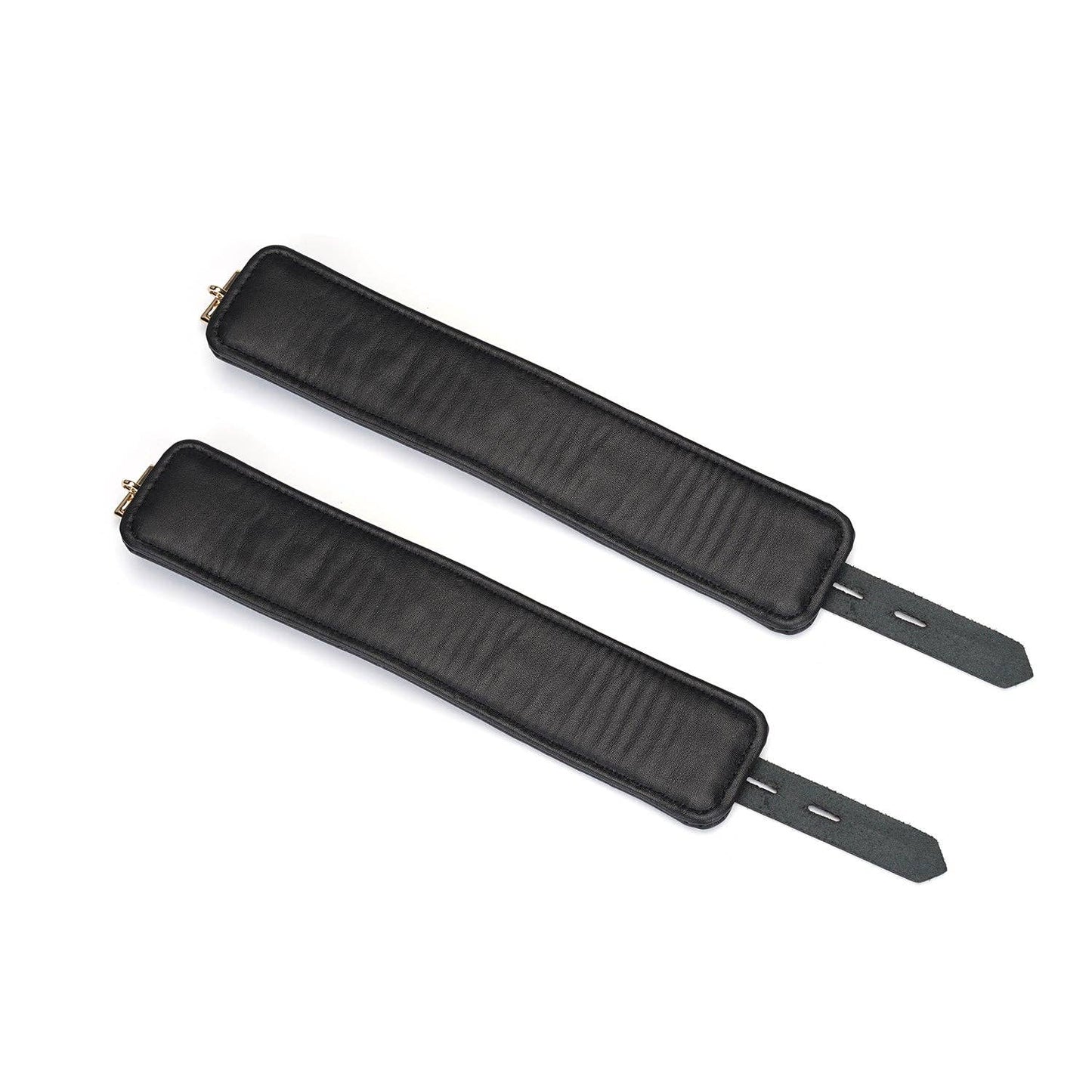 Demon's Kiss Black Leather Wrist Cuffs with Locking Buckles