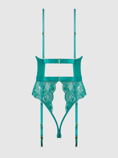 HELENA LACE & SATIN WIRELESS & OPEN BACK TEDDY