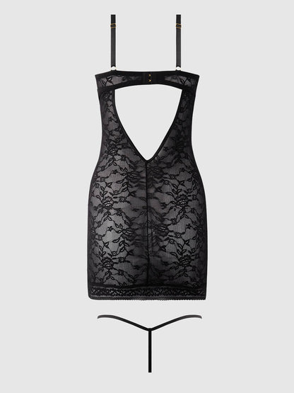 SAVANNAH LACE PUSH UP CHEMISE & G-STRING SET by House of Desire