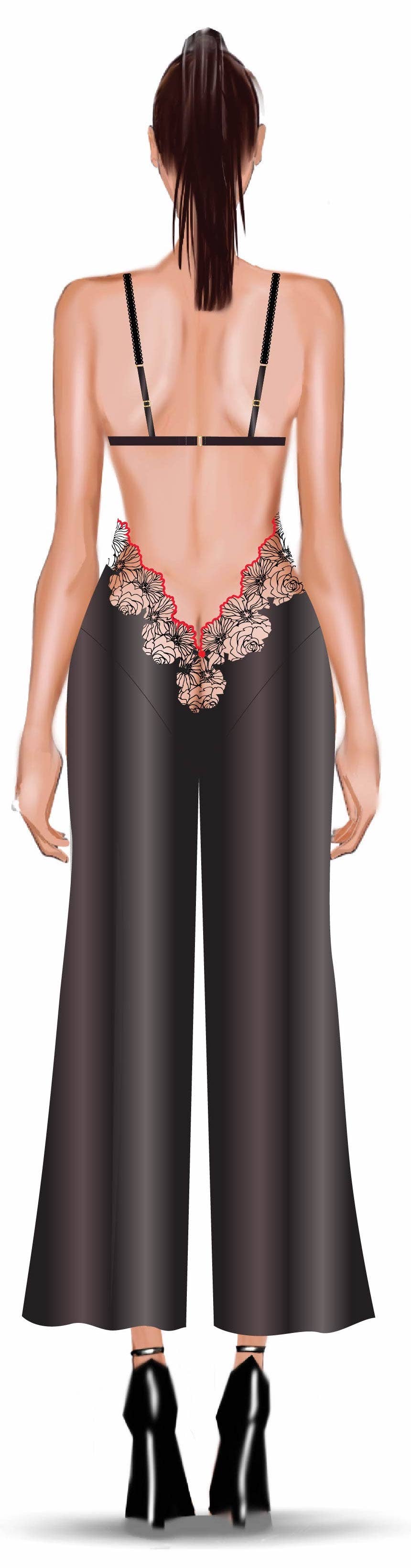ILENA EMBROIDERED TULLE TRIANGLE TOP LONG GOWN by House of Desire