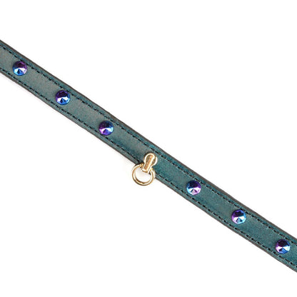 0.4" Wide Luxury Leather O-Ring Choker with Rivets