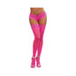 Dreamgirl Neon Pink Sheer Thigh-High Stockings With Silicone Lace Top Pink OS by Dreamgirl International