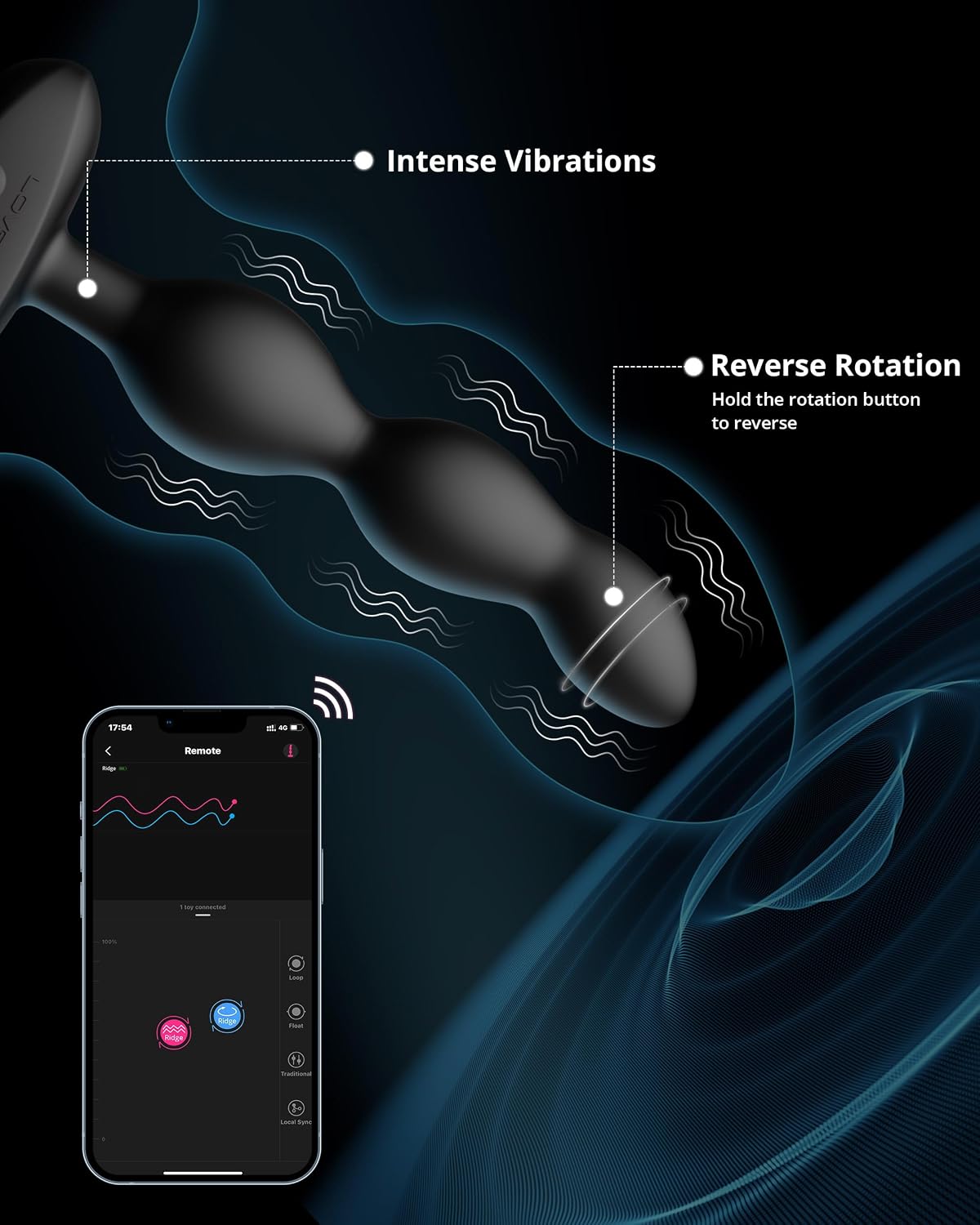 Lovense Ridge Vibrating and Rotating Anal Beads by Lovense