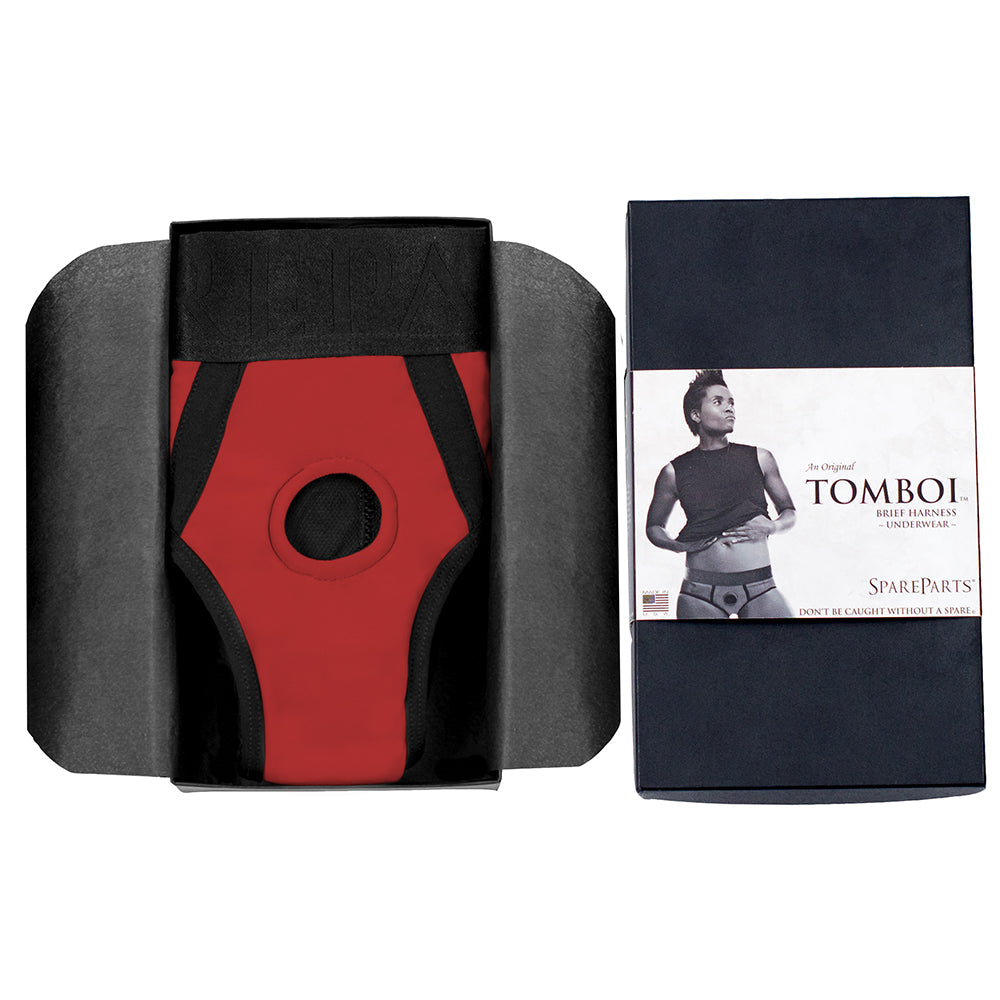 SpareParts Tomboi Nylon Briefs Harness Red/Black Size 4XL by SpareParts Hardware