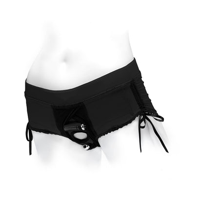 SpareParts Sasha Cinch Booty Short Harness Black Size L by SpareParts Hardware