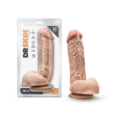 Dr. Skin Mr. D 8.5 in. Dildo with Balls Beige - product photo