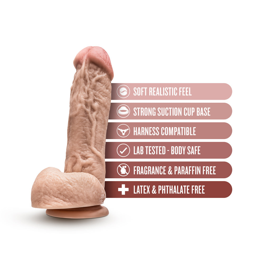 Dr. Skin Mr. D 8.5 in. Dildo with Balls Beige by Blush