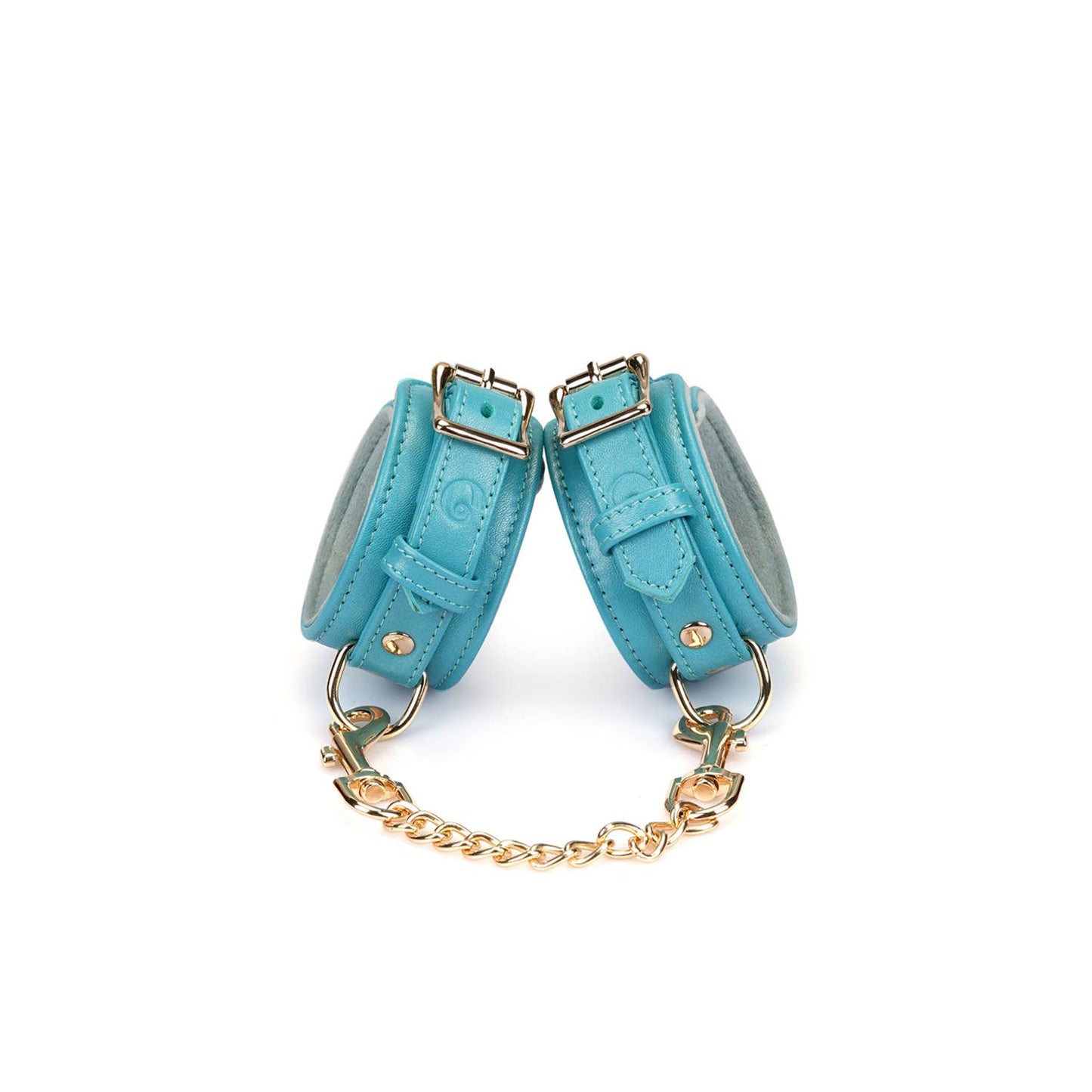 Liebe Seele- Blue Lamb leather Wrist Cuffs with Velvet Lining