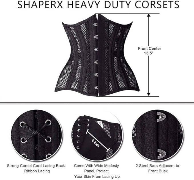 SHAPERX Longline 24-Steel-Bones Heavy Duty Cincher by ShaperX Shapewear