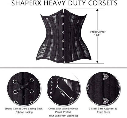 SHAPERX Longline 24-Steel-Bones Heavy Duty Cincher by ShaperX Shapewear