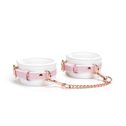 Liebe Seele- White & Pink Fairy Leather Hand Cuffs by Liebe Seele