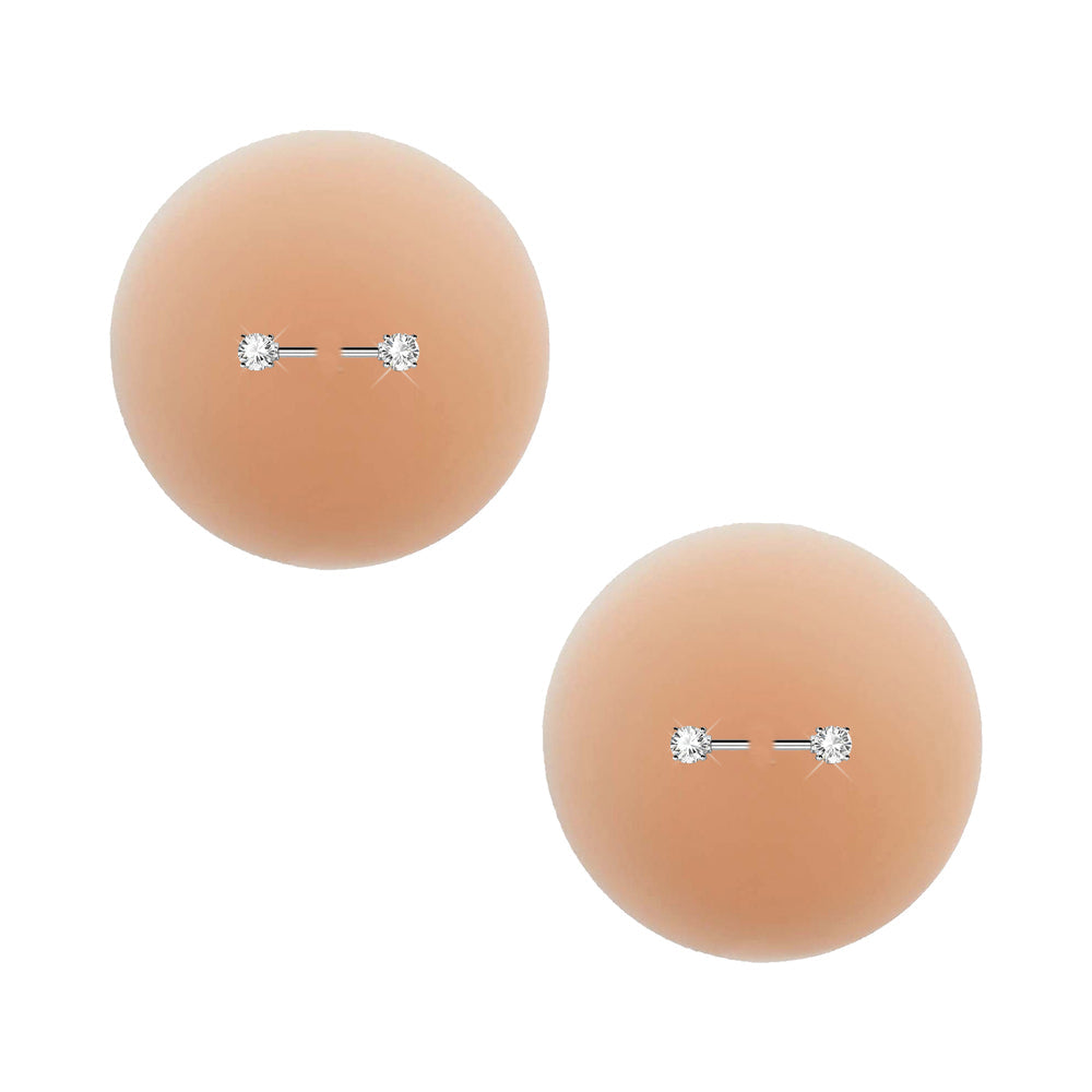 Neva Nude Peek-A-Boo Piercing Bling Reusable Silicone Nipple Pasties by Neva Nude LLC