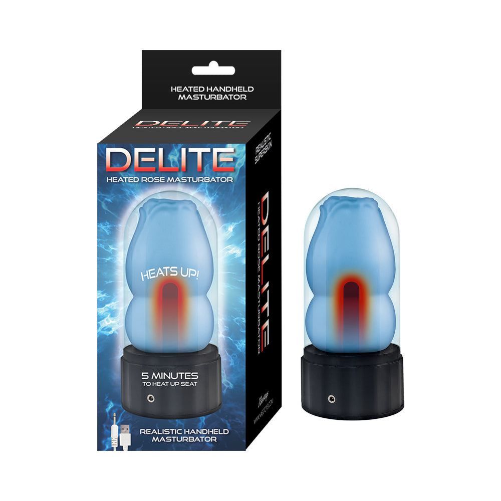 Delite Heated Rose Masturbator Blue by Nasstoys