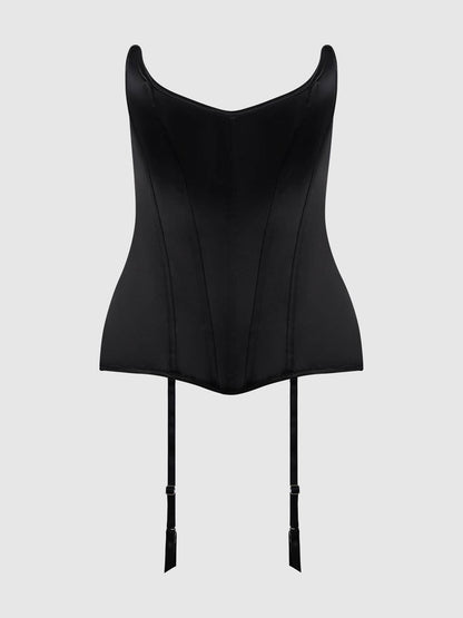 JULIET SATIN FULL BONING SCOOP NECK CORSET by House of Desire