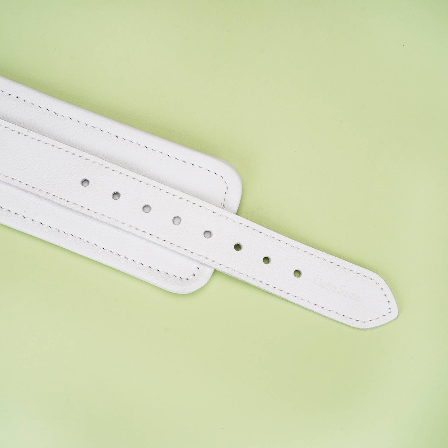 Liebe Seele- Fuji White- White Leather Wrist Cuffs with Silver Metal