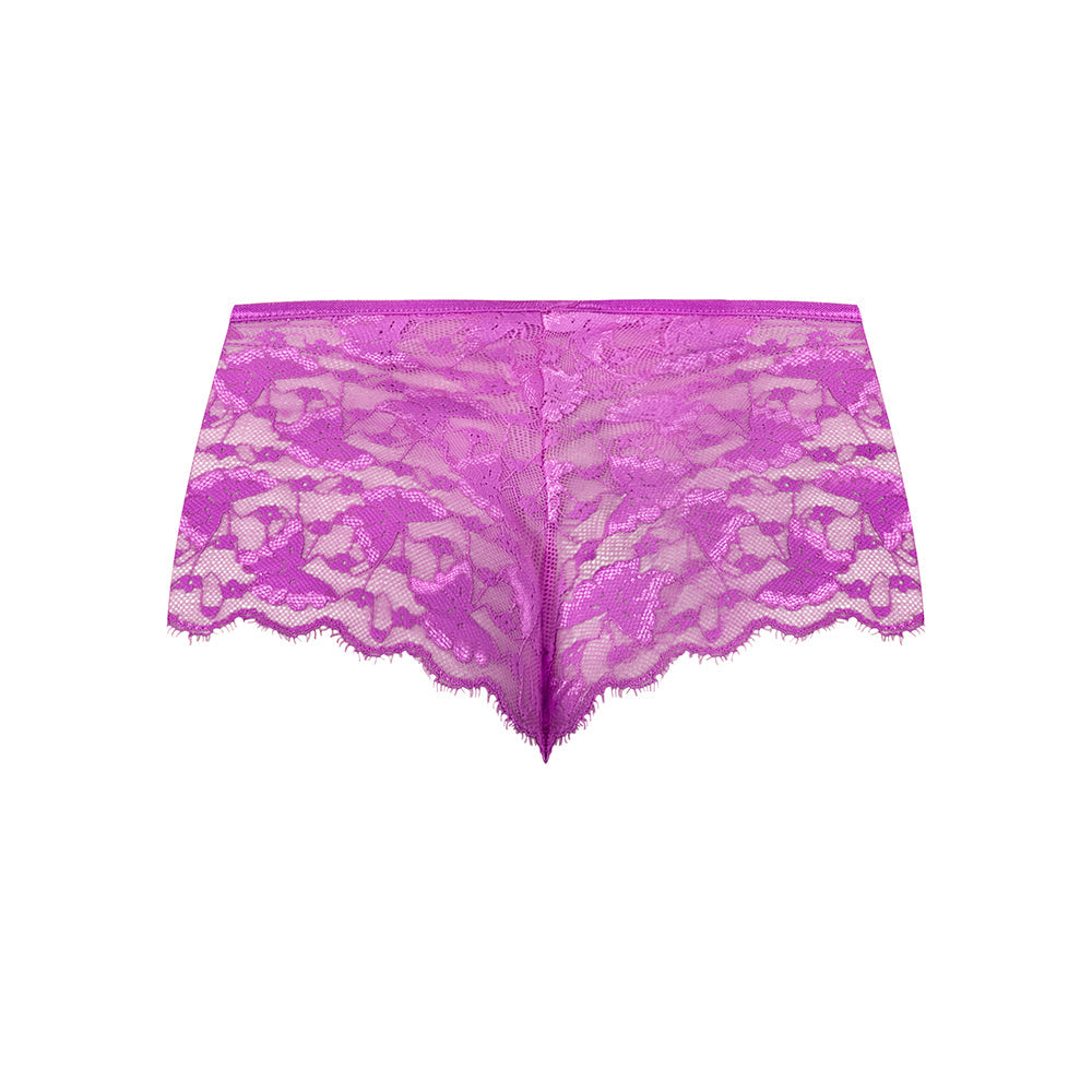 Magic Silk Butterfly Fantasies Boy Short Neon Purple S/M by Magic Silk