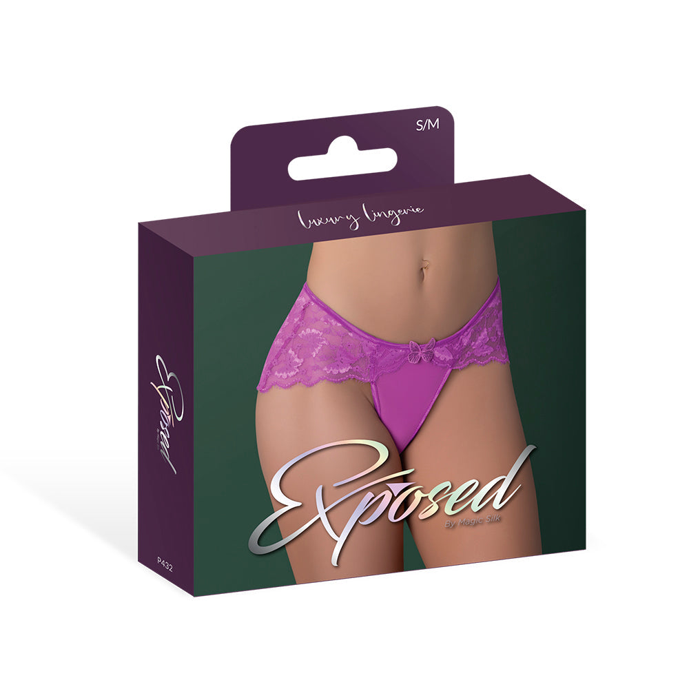 Magic Silk Butterfly Fantasies Boy Short Neon Purple S/M by Magic Silk
