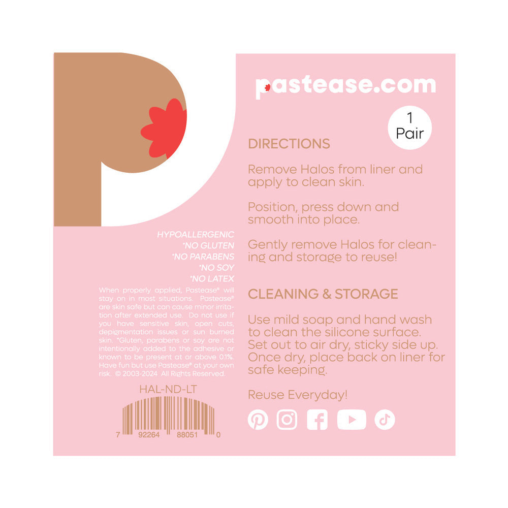 Pastease Halos Reusable Sticky Adhesive Silicone Nipple Cover Dark Small A-C Cup by Pastease