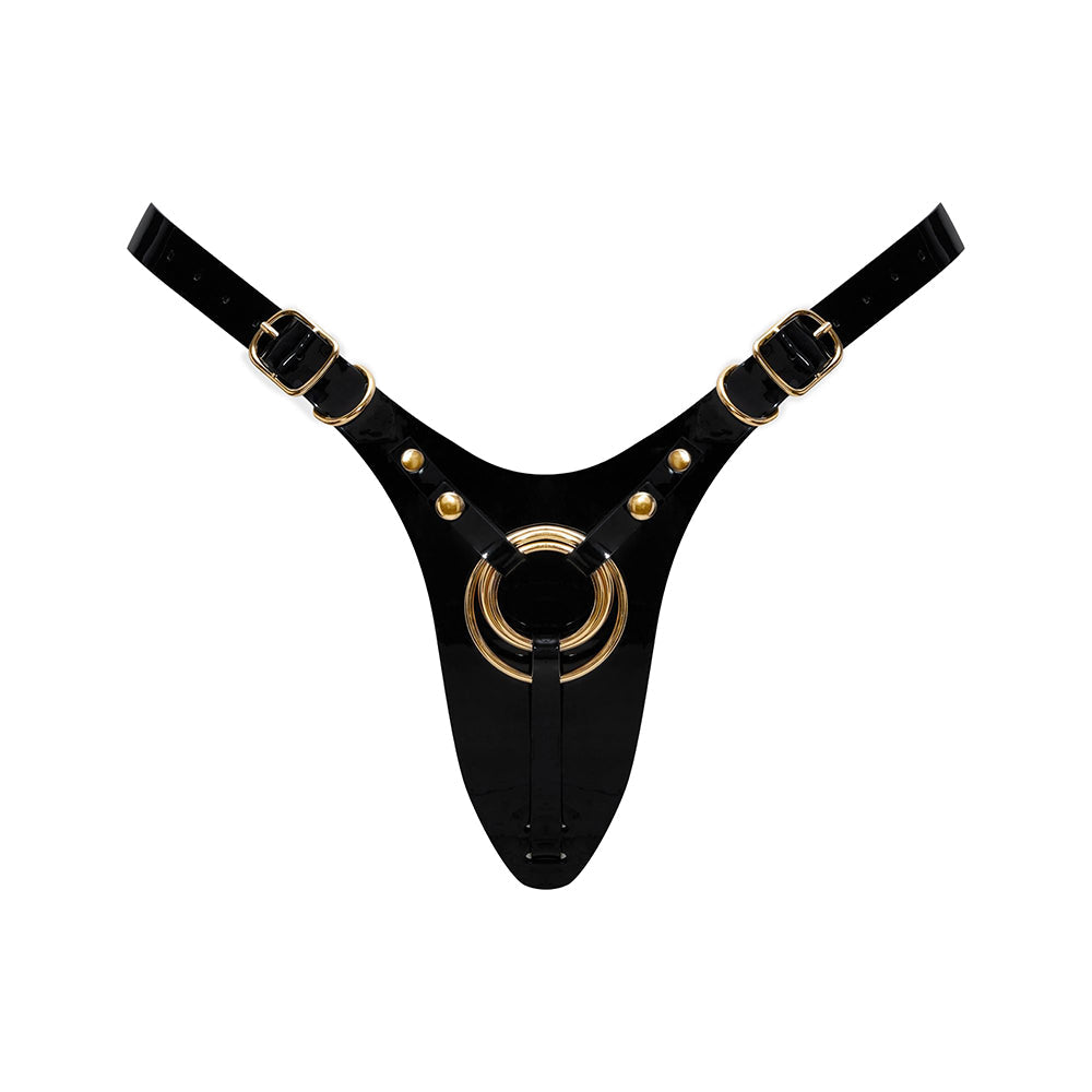 Strap-On-Me Leatherette Harness Fabulous One Size Black Glossy by Lovely Planet USA