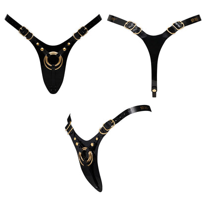 Strap-On-Me Leatherette Harness Fabulous One Size Black Glossy by Lovely Planet USA
