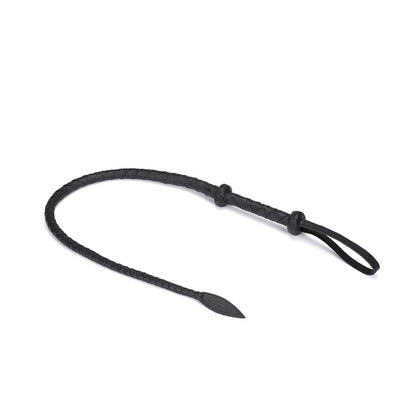 Liebe Seele- Demon's Kiss Black Leather Braided Bull Whip/ Horse Whip