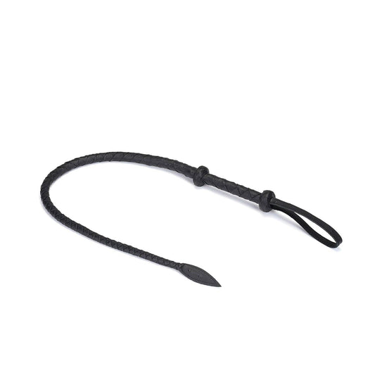 Liebe Seele- Demon's Kiss Black Leather Braided Bull Whip/ Horse Whip