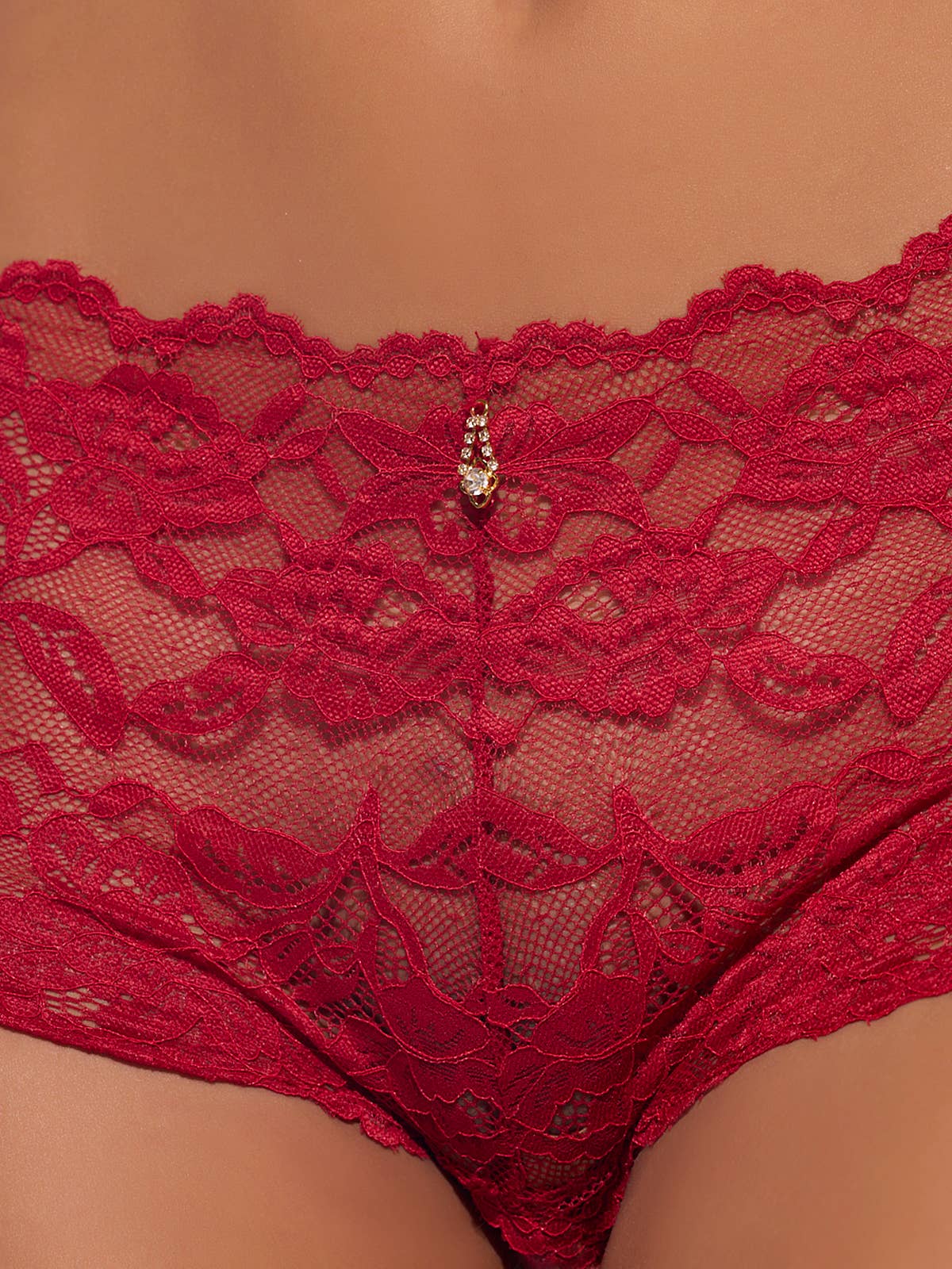 BELLA LACE CROTCHLESS CHEEKY