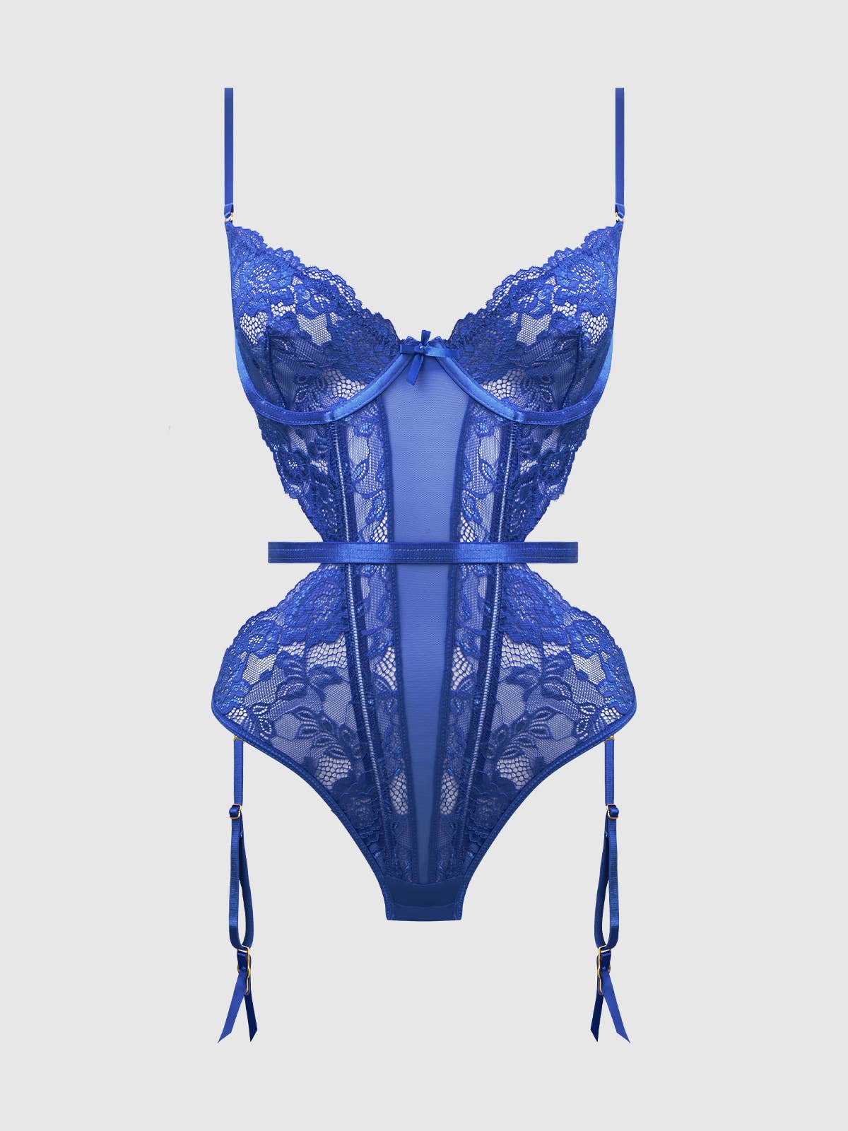 HARLOW LACE & MESH UNDERWIRE TEDDY by House of Desire