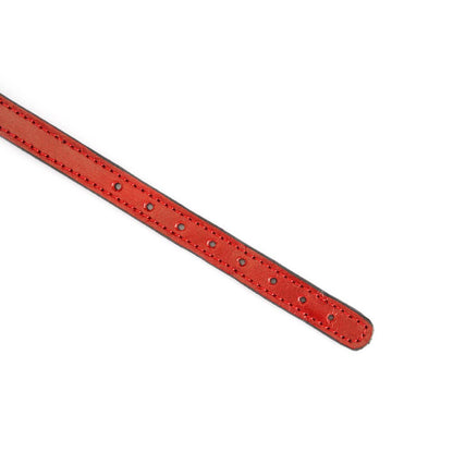 0.4" Wide Luxury Leather O-Ring Choker with Rivets