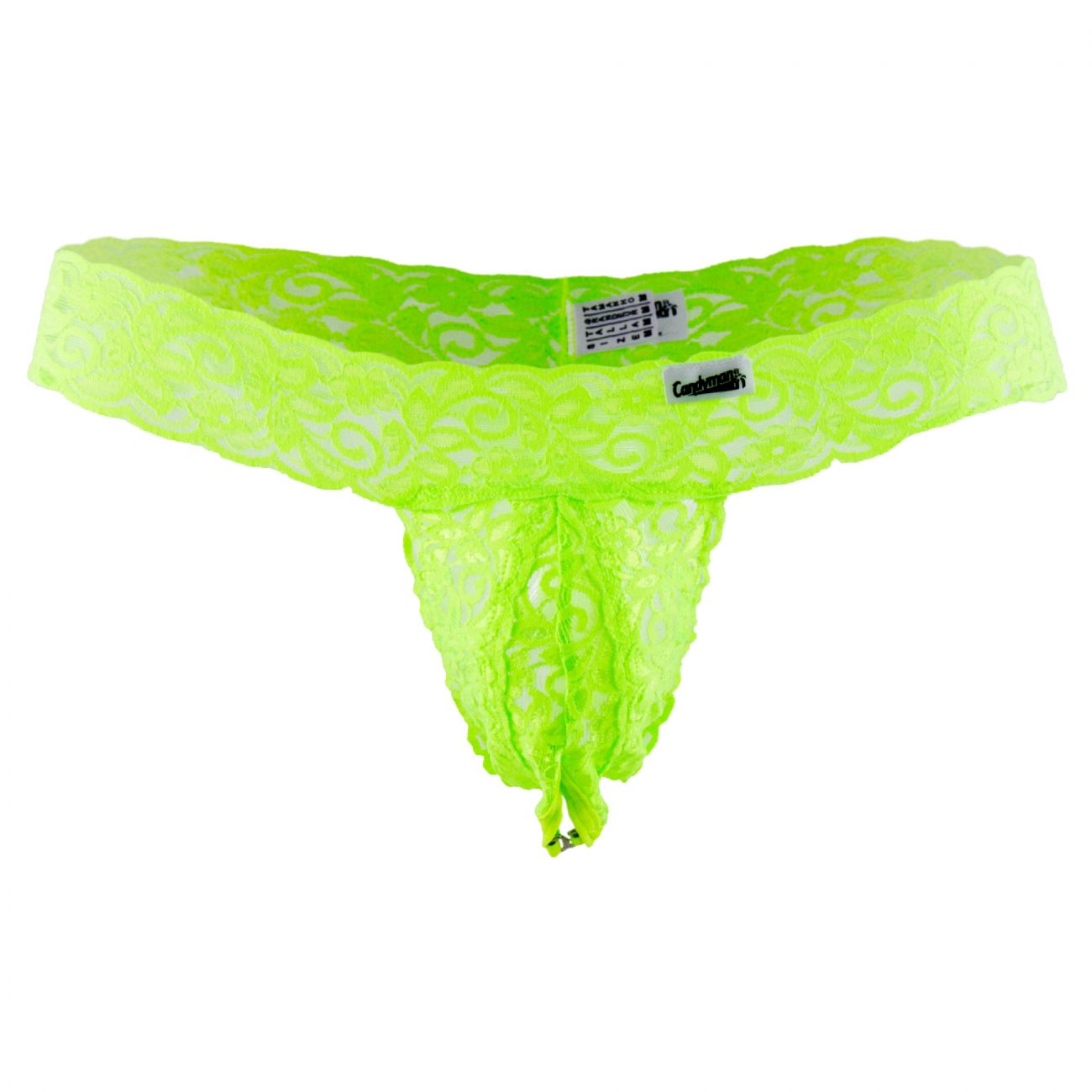CandyMan - Peek a Boo Lace Thongs - Hot Green