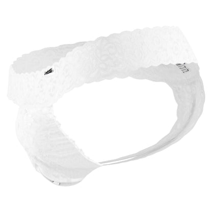 CandyMan X- Peek a Boo Lace Thongs - White