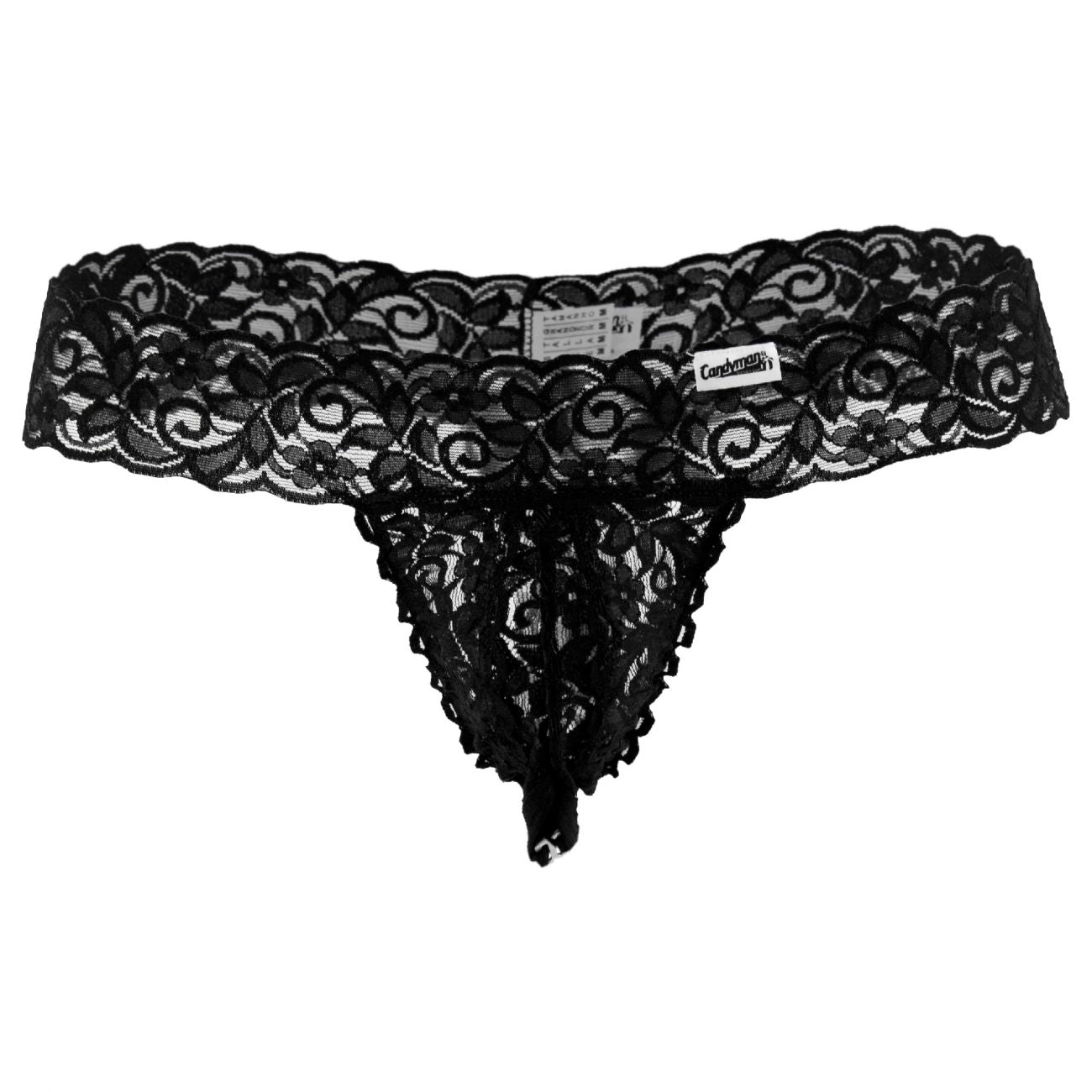 CandyMan - Peek a Boo Thongs - Black