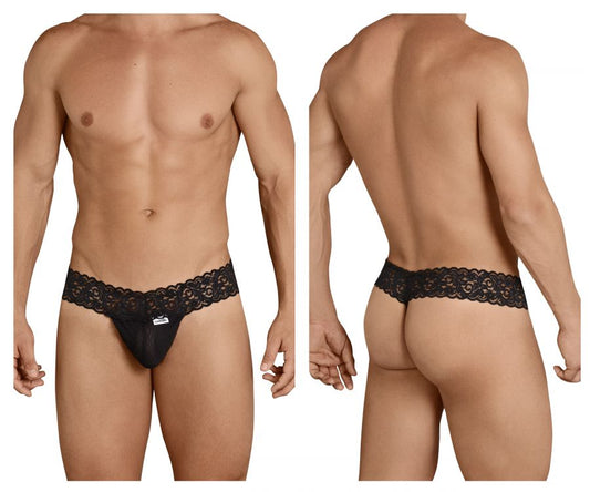 CandyMan Sexy Lace Thong- Black by CandyMan