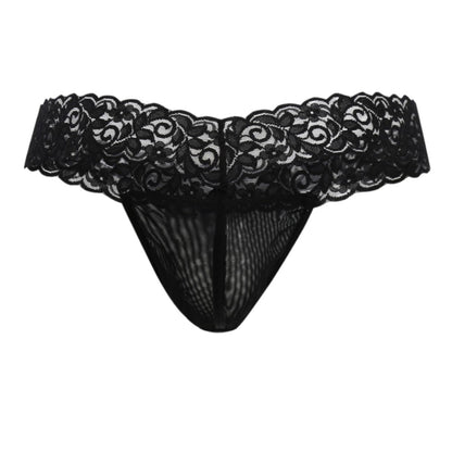 CandyMan Sexy Lace Thong- Black by CandyMan