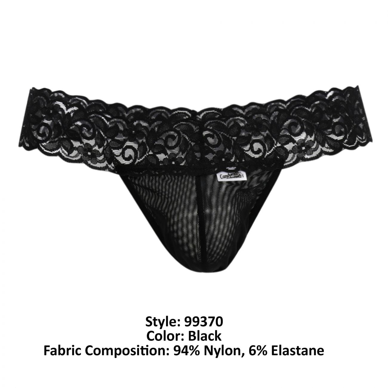 CandyMan Sexy Lace Thong- Black by CandyMan