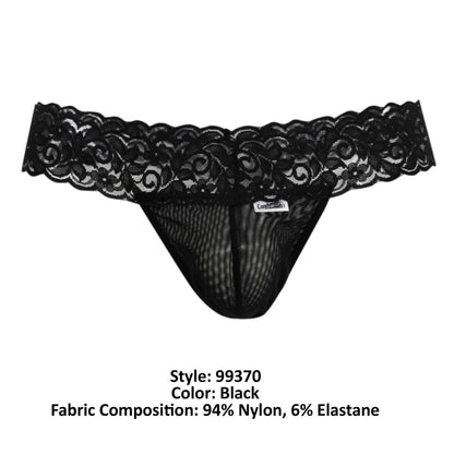 CandyMan Sexy Lace Thong- Black by CandyMan