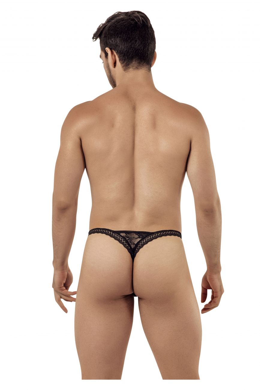 CandyMan Double Lace Thong - Black
